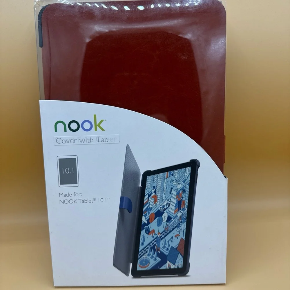 Nook 10.1 Inch Cover With Tab Smart Folio Cover - Brand NEW - Brown Faux Leather